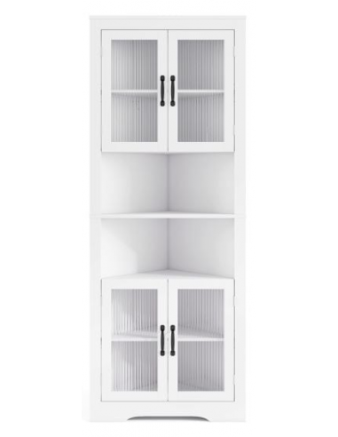 hjørne hjørneskab køkkenskab skab vitrine vitrineskab opbevaring moderne hvid køkken design