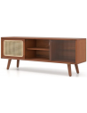 Tvbord i bambus og rattan H45,5 x B120,5 x D31 cm - Brun/Natur