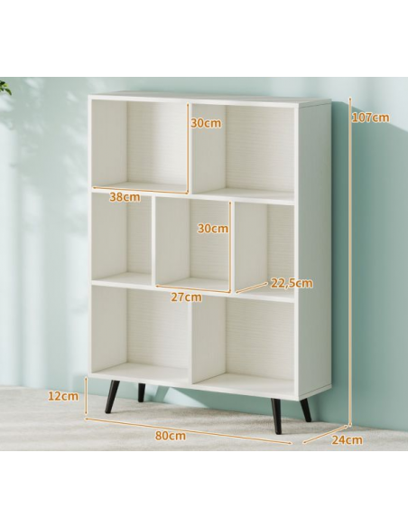 reol bogreol skuffer skabe smal billig stuemøbler hvid sort moderne design