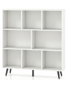 Bogreol i metal og MDF H107 x B100 x D24 cm - Sort/Hvid trælook