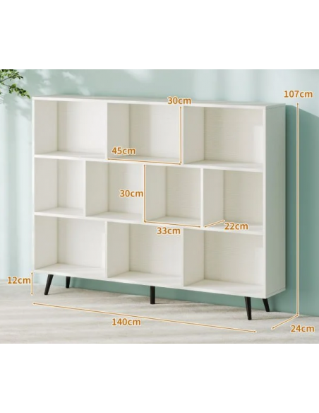 reol bogreol skuffer skabe billig stuemøbler hvid sort moderne design