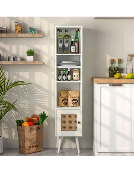 reol bogreol skuffer skabe smal billig stuemøbler hvid sort moderne design