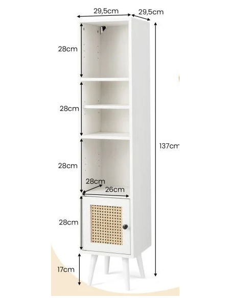 reol bogreol skuffer skabe smal billig stuemøbler hvid sort moderne design