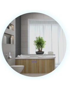 rundt dæmpbar badeværelsesspejl vægspejl spejl lys belysning badeværelse vask håndvask led