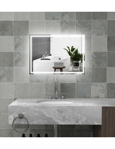 dæmpbar badeværelsesspejl vægspejl spejl lys belysning badeværelse vask håndvask led 2