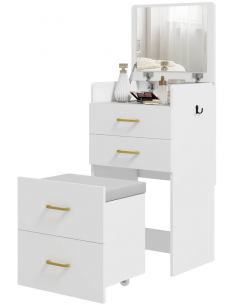 hvid sminkebord moderne børn design med spejl og lys garderobe entre indretning træ