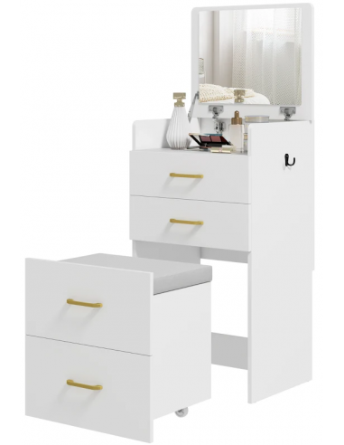 hvid sminkebord moderne børn design med spejl og lys garderobe entre indretning træ