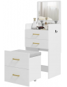 Sminkebord med spejl i MDF og polyester H90 x B48 x D40 cm - Hvid