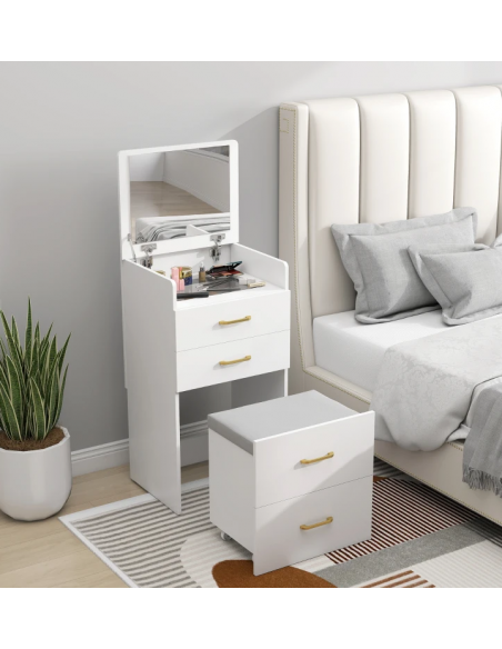 hvid sminkebord moderne børn design med spejl og lys garderobe entre indretning træ