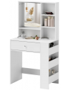 Sminkebord med spejl i møbelplade H75 - 137 x B70 x D40 cm - Hvid
