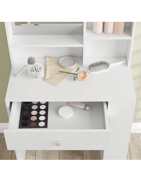 hvid sminkebord moderne børn design med spejl og lys garderobe entre indretning træ