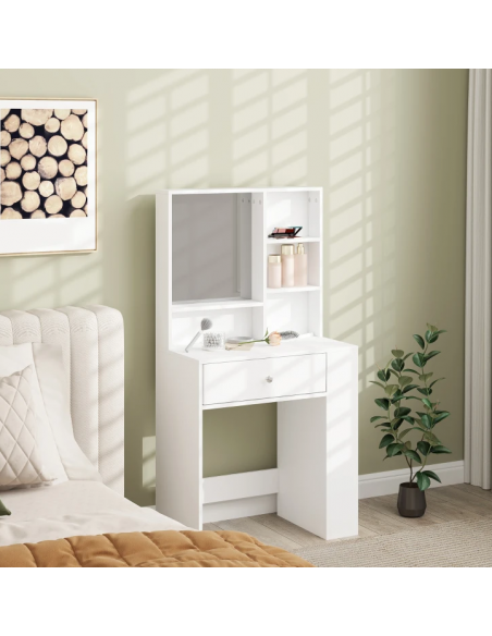 hvid sminkebord moderne børn design med spejl og lys garderobe entre indretning træ