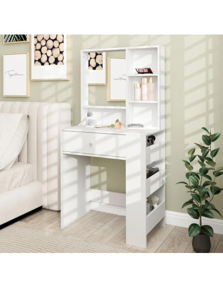hvid sminkebord moderne børn design med spejl og lys garderobe entre indretning træ