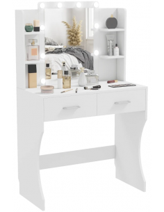 hvid sminkebord moderne børn design med spejl og lys garderobe entre indretning træ