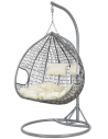 Hængestol i stål, polyrattan og polyester H204 cm - Grå/Beige