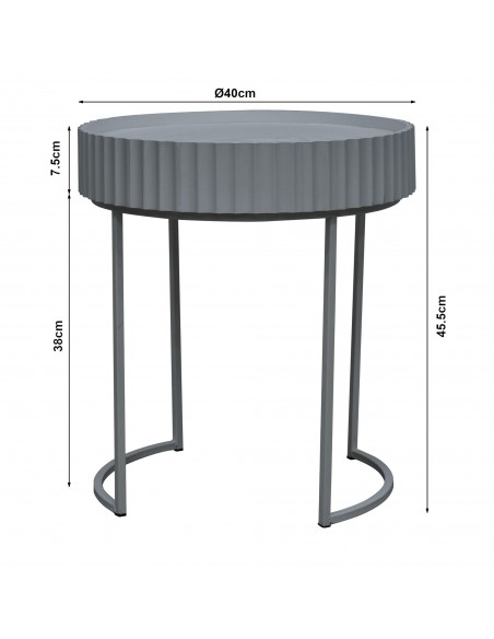 sofabord sidebord grå stuemøbler rundt moderne design