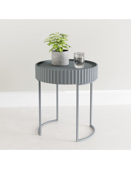 sofabord sidebord grå stuemøbler rundt moderne design