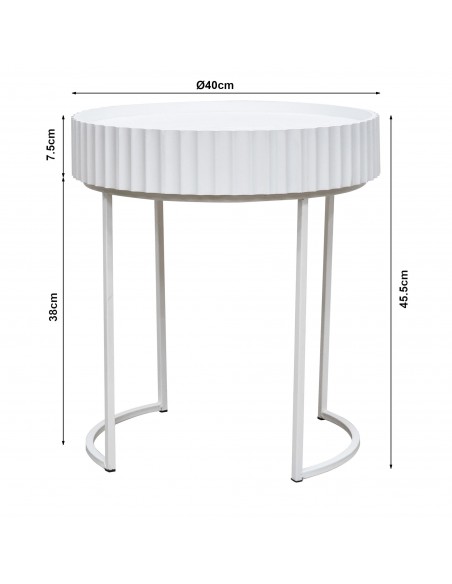 sofabord sidebord hvid stuemøbler rundt moderne design
