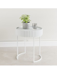 sofabord sidebord hvid stuemøbler rundt moderne design