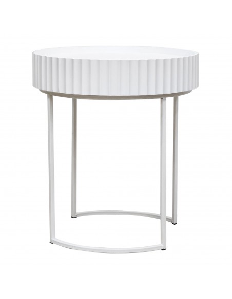 sofabord sidebord hvid stuemøbler rundt moderne design
