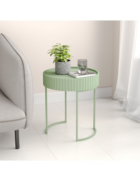 sofabord sidebord grøn stuemøbler rundt moderne design