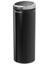 Affaldsspand i rustfri stål 50 liter sensor H81,5 x Ø30,5 cm - Sort