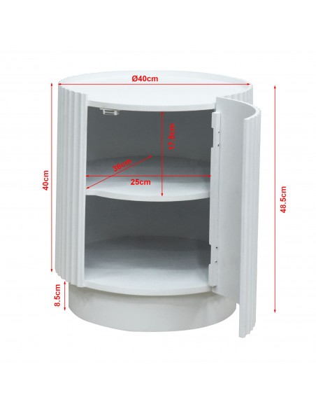sofabord sidebord hvid stuemøbler rundt moderne design sengebord natbord
