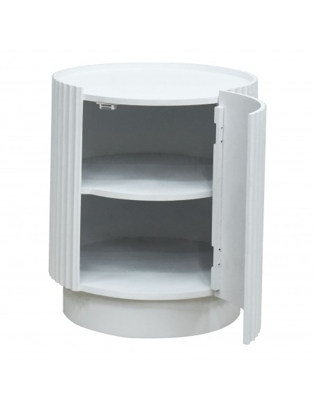 sofabord sidebord hvid stuemøbler rundt moderne design sengebord natbord