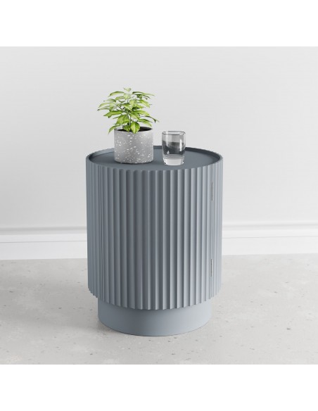 sofabord sidebord grå stuemøbler rundt moderne design sengebord natbord