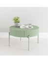 Rundt sofabord med skuffe i metal og MDF H36 x Ø60 cm - Mintgrøn