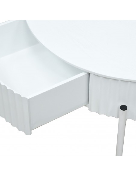 sofabord sidebord stuemøbler rundt moderne design skuffe opbevaring hvid