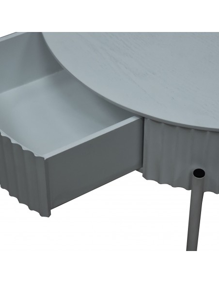 sofabord sidebord stuemøbler rundt moderne design skuffe opbevaring grå