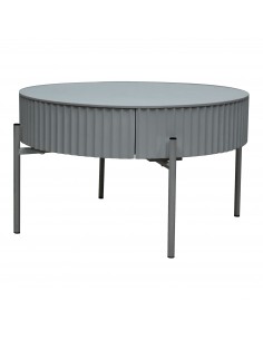 sofabord sidebord stuemøbler rundt moderne design skuffe opbevaring grå 2