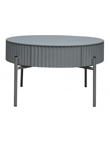 sofabord sidebord stuemøbler rundt moderne design skuffe opbevaring grå