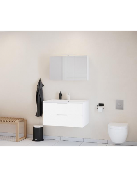 komplet badeværelsesmøbler badmiljø væg underskab med vask hvid håndvask badeværelse gæstetoilet