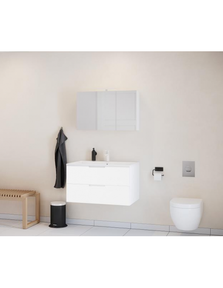 komplet badeværelsesmøbler badmiljø væg underskab med vask hvid håndvask badeværelse gæstetoilet