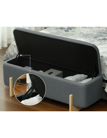 bænk med opbevaring entre garderobe soveværelse moderne design stof