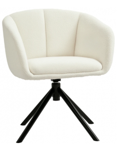 Spisebordsstol beige armlæn drejefod nordisk skandinavisk design stof