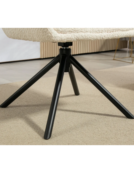 Spisebordsstol beige armlæn drejefod nordisk skandinavisk design stof