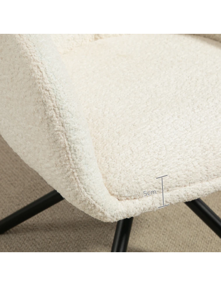 Spisebordsstol beige armlæn drejefod nordisk skandinavisk design stof