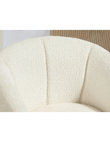 Spisebordsstol beige armlæn drejefod nordisk skandinavisk design stof