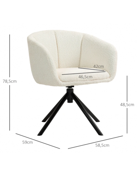 Spisebordsstol beige armlæn drejefod nordisk skandinavisk design stof