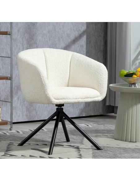 Spisebordsstol beige armlæn drejefod nordisk skandinavisk design stof