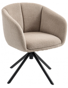 Spisebordsstol brun armlæn drejefod nordisk skandinavisk design stof