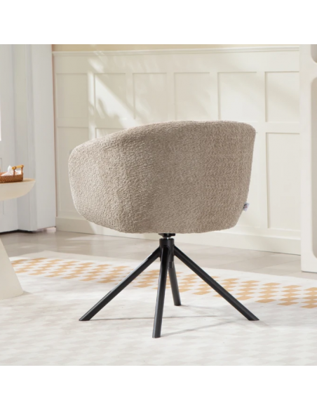 Spisebordsstol brun armlæn drejefod nordisk skandinavisk design stof