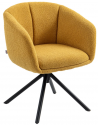 Spisebordsstol med armlæn og drejefod i metal og polyester H78,5 cm - Sort/Gul