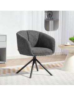 Spisebordsstol grå mørkegrå armlæn drejefod nordisk skandinavisk design stof 2