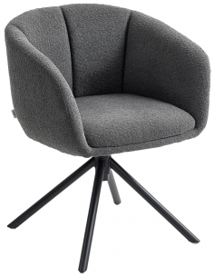 Spisebordsstol grå mørkegrå armlæn drejefod nordisk skandinavisk design stof