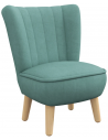 Lænestol til børn i træ og velour H56,5 cm - Natur/Blågrøn