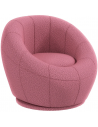 Lænestol med drejefod til børn i teddy polyester H48 cm - Rosa